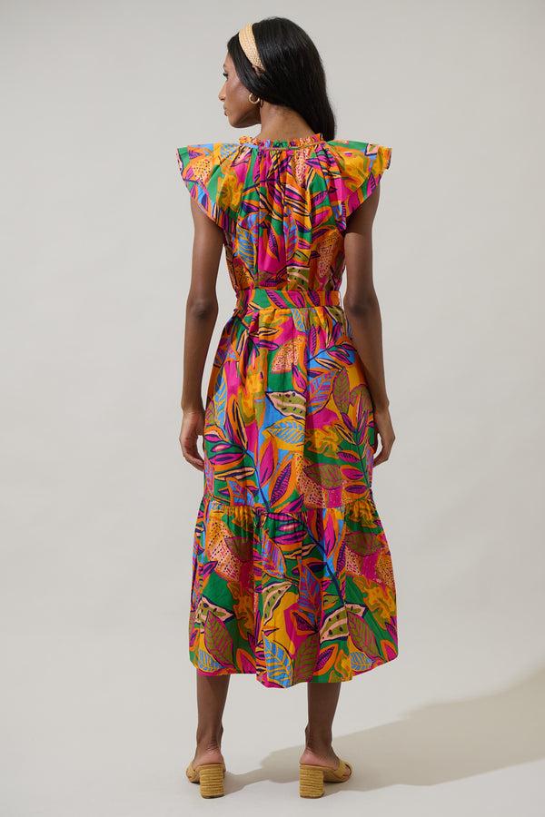 Sugarlips Milana Charlotte Button Midi Dress