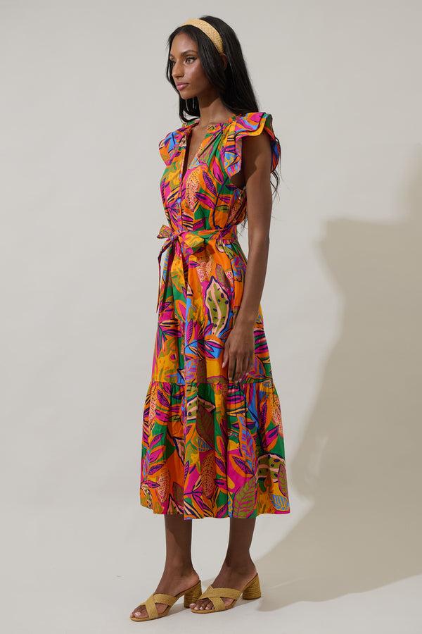 Sugarlips Milana Charlotte Button Midi Dress