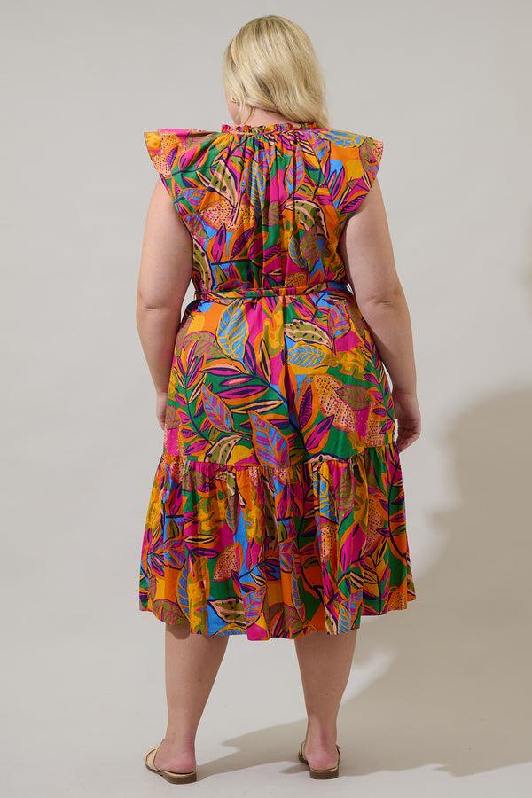 Sugarlips Milana Charlotte Button Midi Dress Curve