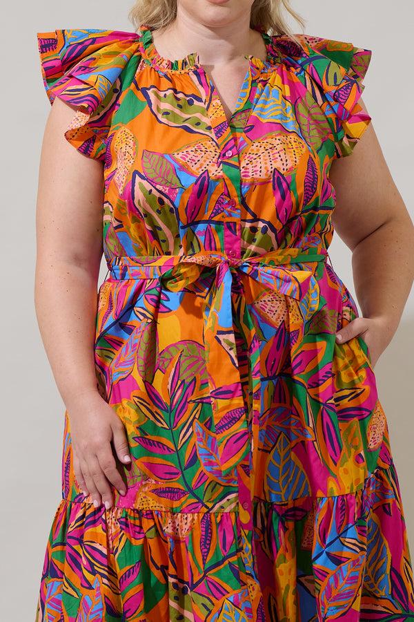 Sugarlips Milana Charlotte Button Midi Dress Curve
