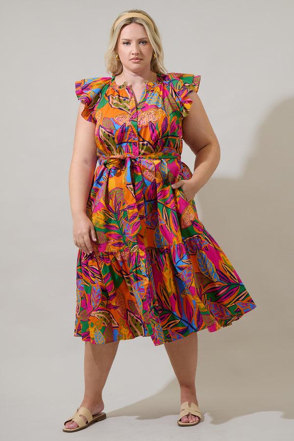 sugarlips Milana Charlotte Button Midi Dress Curve