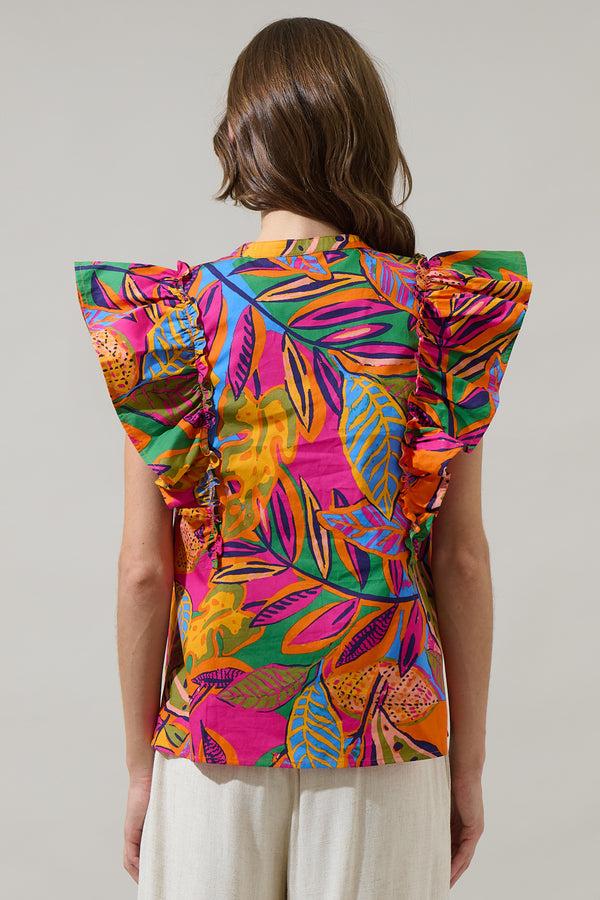 Sugarlips Milana Zaree Ruffle Poplin Top