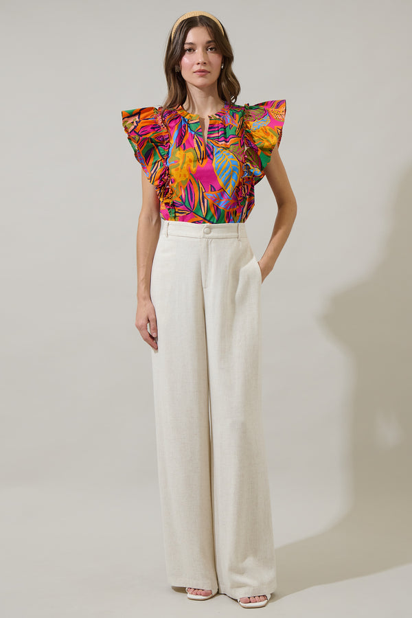 Sugarlips Milana Zaree Ruffle Poplin Top