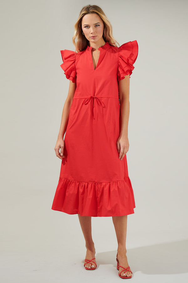 Sugarlips Miley Dillan Midi Ruffle Dress
