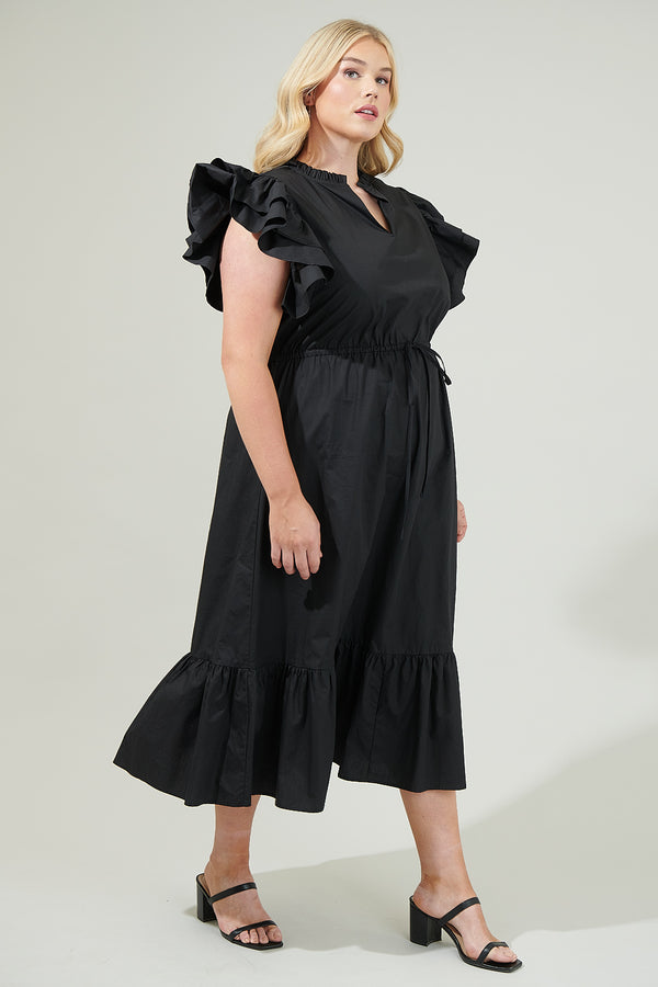 Sugarlips Miley Dillan Midi Ruffle Dress Curve