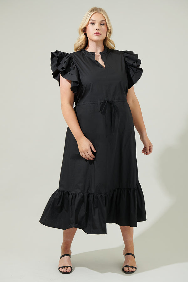 Sugarlips Miley Dillan Midi Ruffle Dress Curve