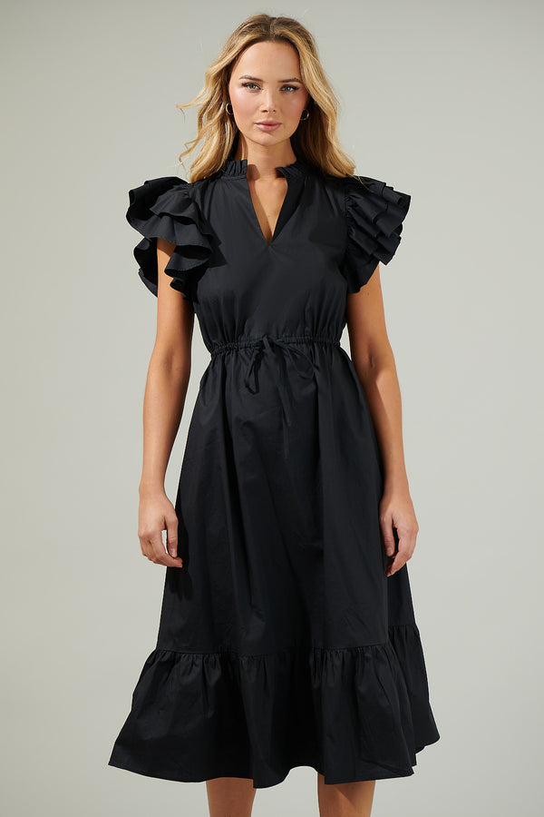 sugarlips Miley Dillan Midi Ruffle Dress