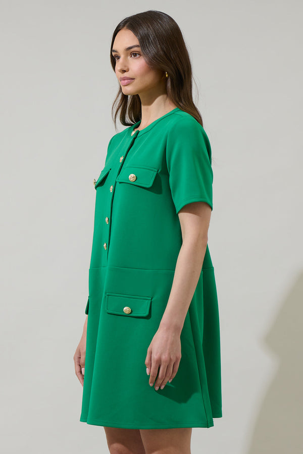 Sugarlips Miliana Button Shift Mini Dress