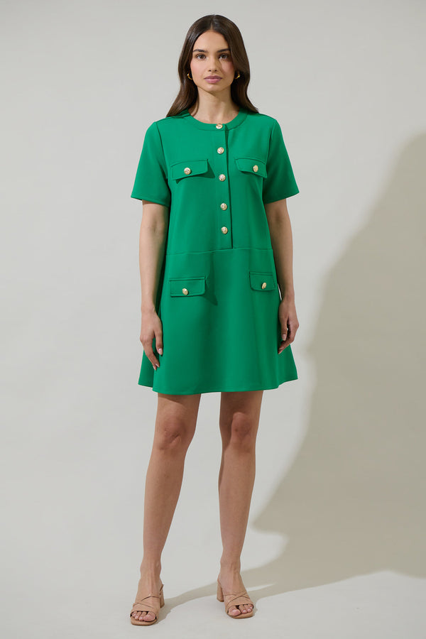 Sugarlips Miliana Button Shift Mini Dress