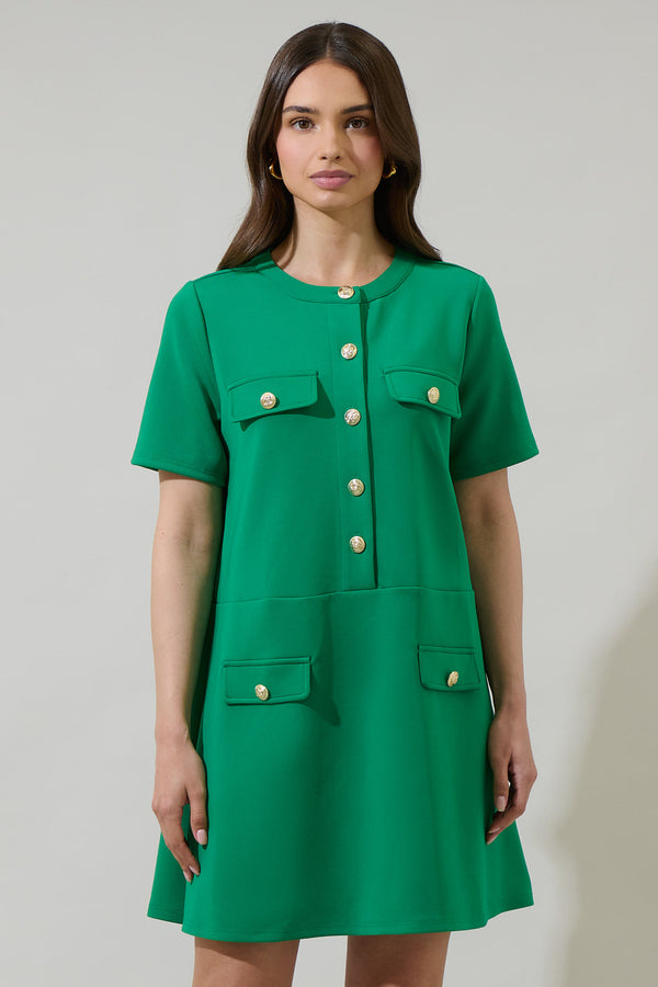 sugarlips Miliana Button Shift Mini Dress