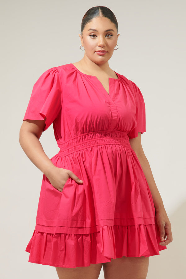 Sugarlips Miller Split Neck Dress Curve