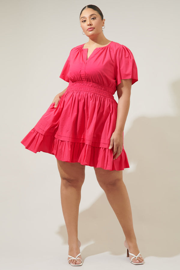 Sugarlips Miller Split Neck Dress Curve