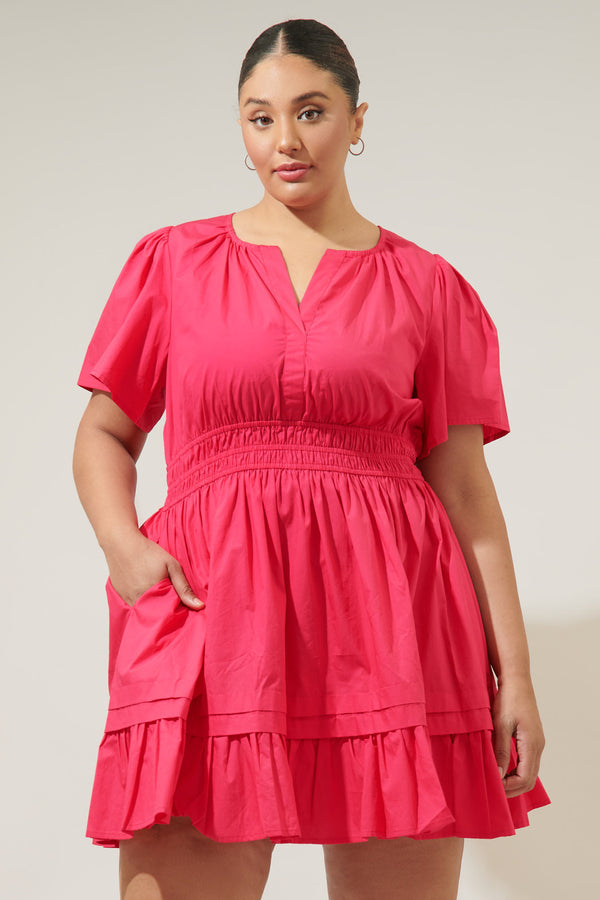 sugarlips Miller Split Neck Dress Curve