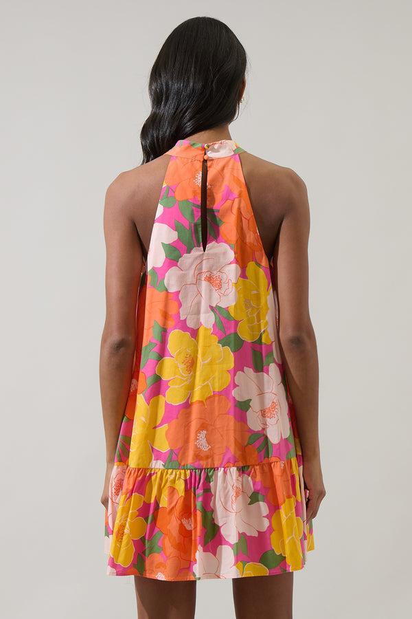 Sugarlips Milley Floral Della Halter Mini Dress