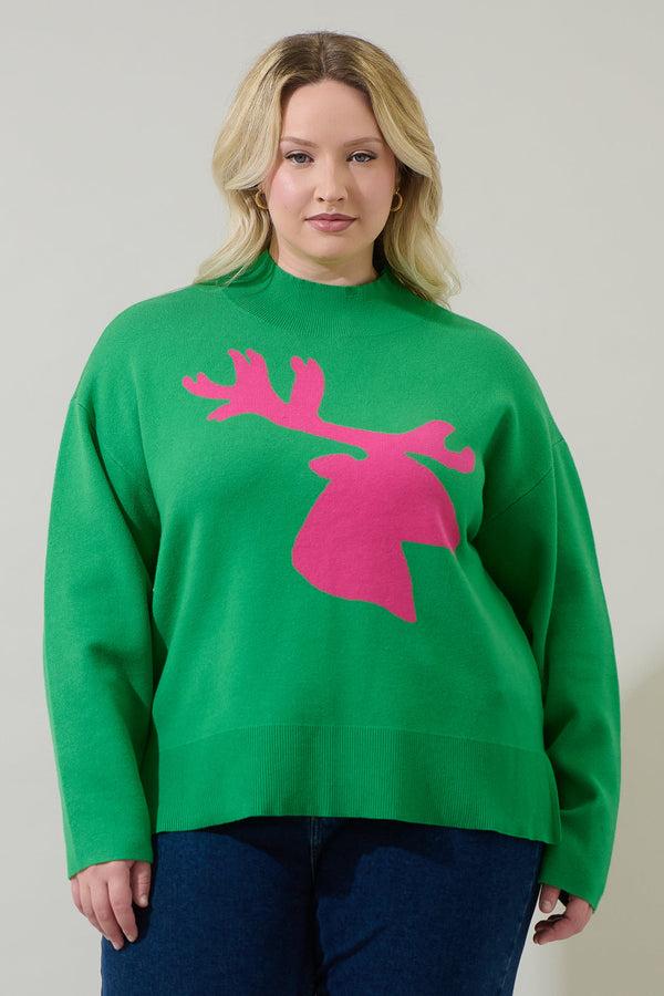 sugarlips Milly Moose Mock Neck Sweater Curve