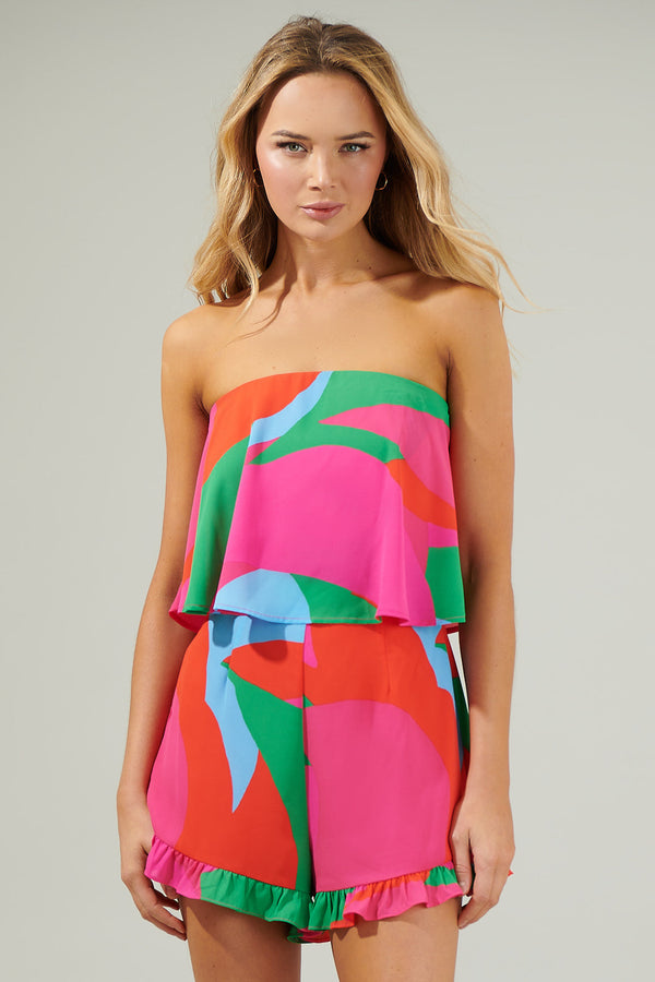 sugarlips Milton Abstract Strapless Romper