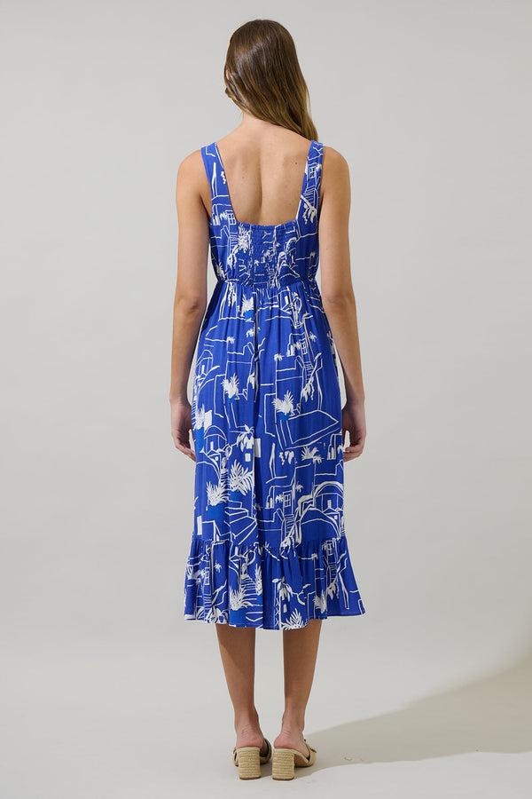 Sugarlips Mims Town Sunnyvale Linen Midi Dress