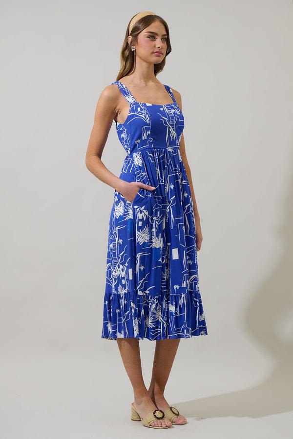 Sugarlips Mims Town Sunnyvale Linen Midi Dress