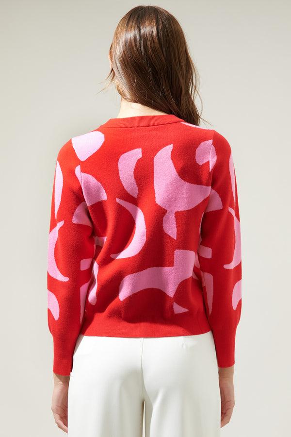 Sugarlips Minka Abstract Crew Neck Sweater