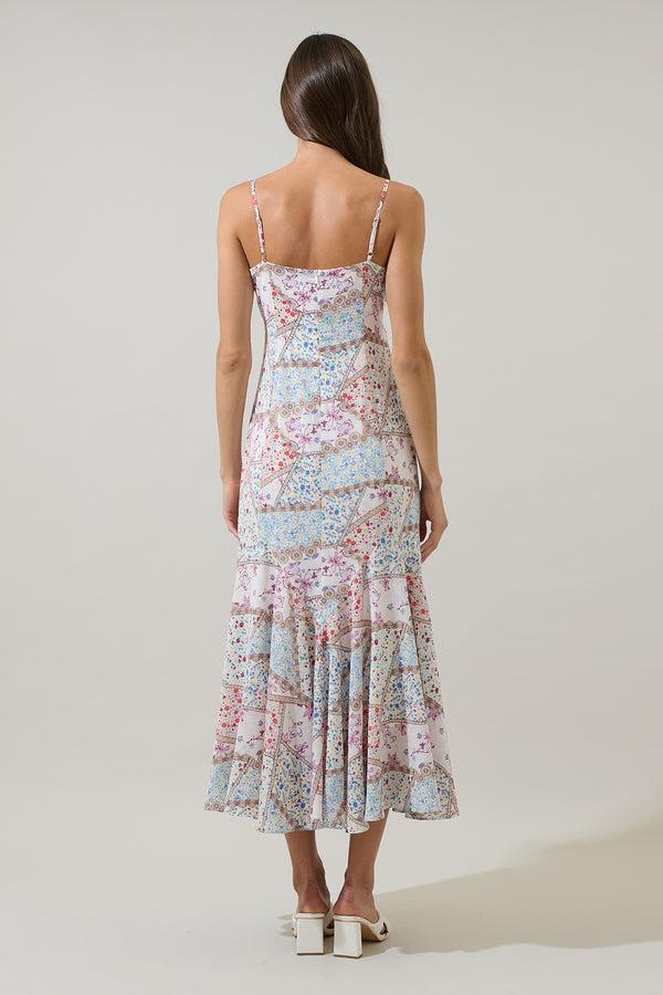 Sugarlips Minzi Floral Hagny Pleated Midi Dress