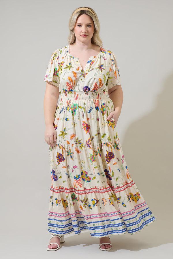 sugarlips Miraflor Rony Smocked Maxi Dress Curve
