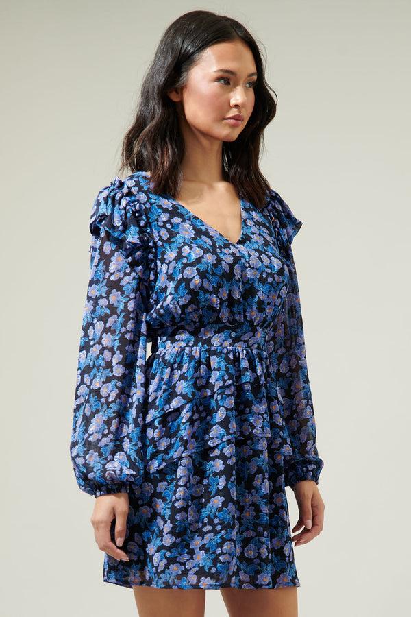 Sugarlips Mirtha Floral Pleated Mini Dress