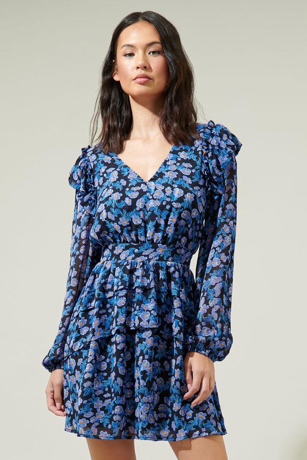 sugarlips Mirtha Floral Pleated Mini Dress