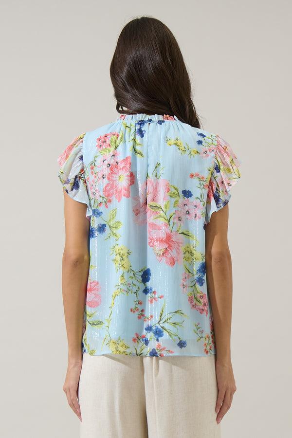 Sugarlips Missa Floral Veda Cap Sleeve Top