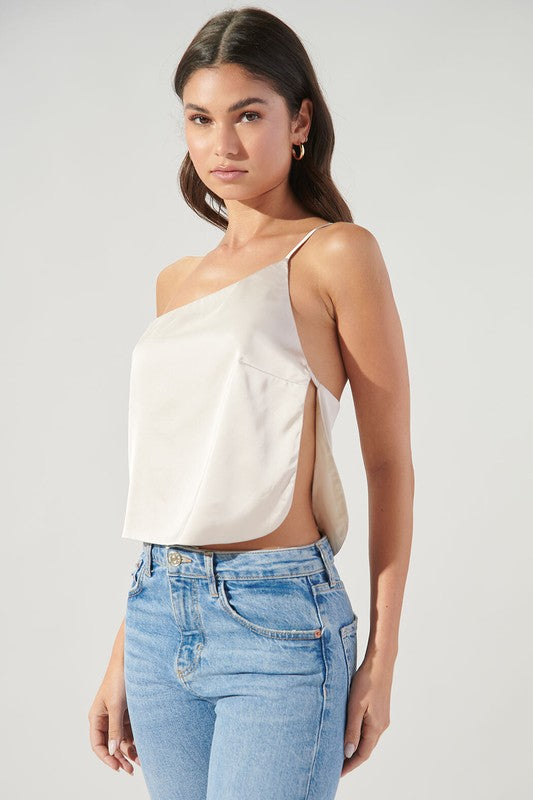 sugarlips Miwa Satin One Shoulder Strap Top