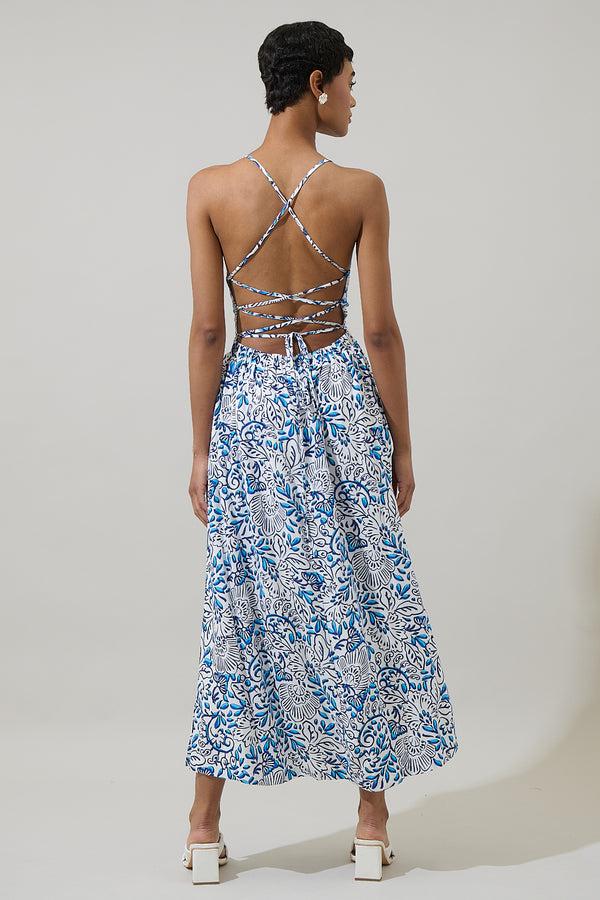 sugarlips Mize Floral Mavis Criss Cross Midi Dress