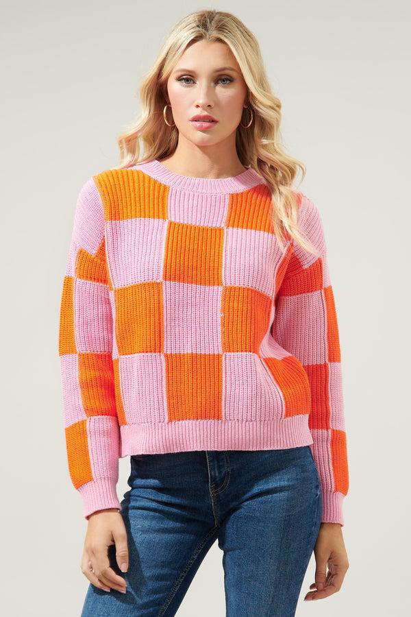 sugarlips Morning Star Checkerboard Sweater