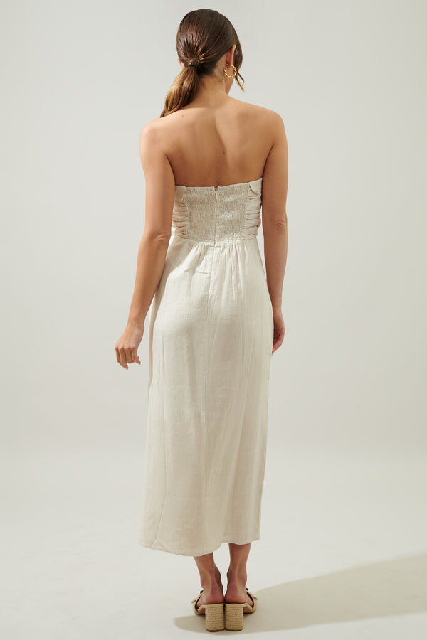 Sugarlips Morro Bay Strapless Ruched Midi Dress