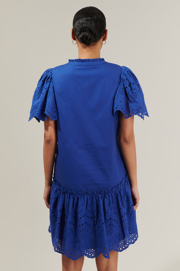 Sugarlips Moss Eyelet Mini Dress