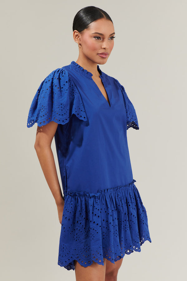 Sugarlips Moss Eyelet Mini Dress