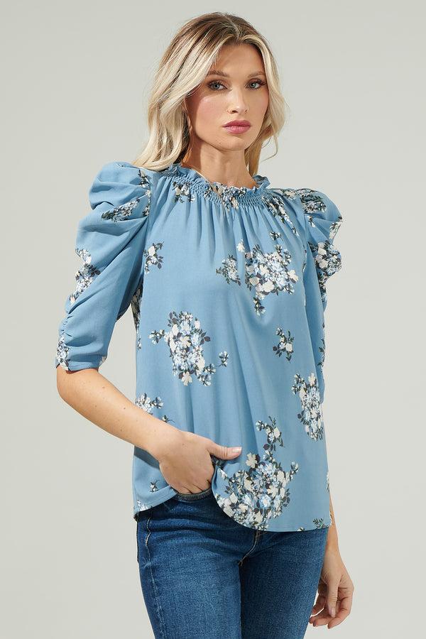 Sugarlips Moxie Floral Drape Sleeve Top