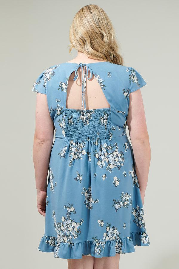 Sugarlips Moxie Floral Ruffle Mini Dress Curve