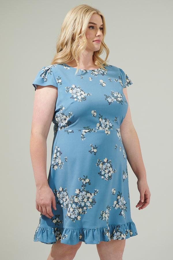 Sugarlips Moxie Floral Ruffle Mini Dress Curve
