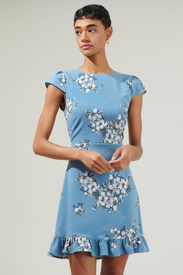 sugarlips Moxie Floral Ruffle Mini Dress