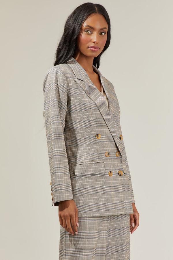 Sugarlips Mulvane Classic Plaid Blazer