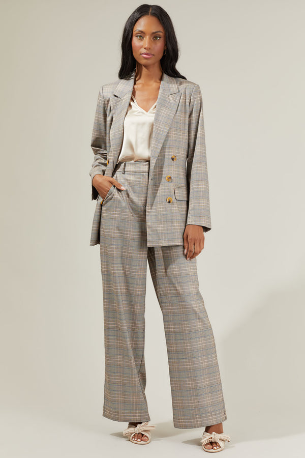Sugarlips Mulvane Classic Plaid Blazer