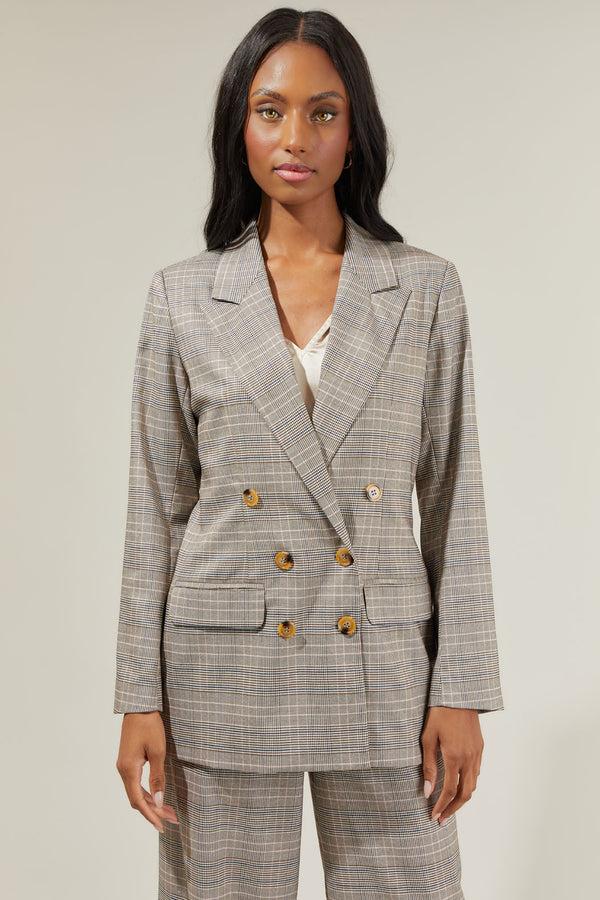 sugarlips Mulvane Classic Plaid Blazer