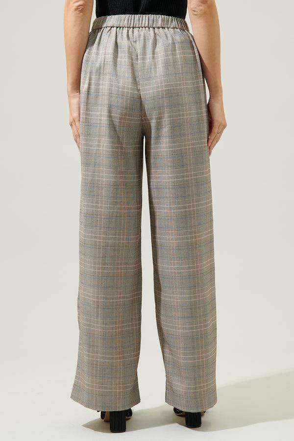 Sugarlips Mulvane Plaid Wide Leg Pants