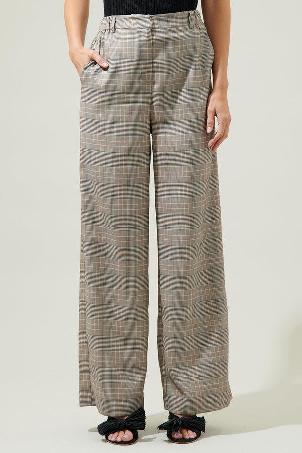 sugarlips Mulvane Plaid Wide Leg Pants