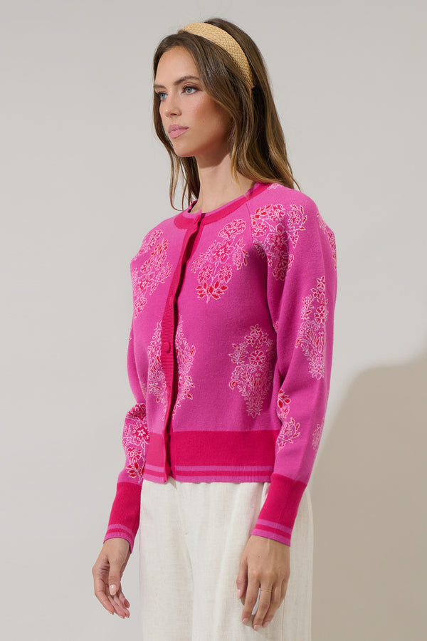Sugarlips Muncie Floral Button Up Cardigan