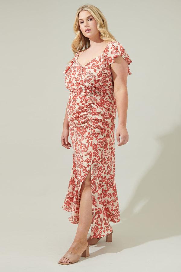 Sugarlips Nadia Ruched Midi Dress Curve