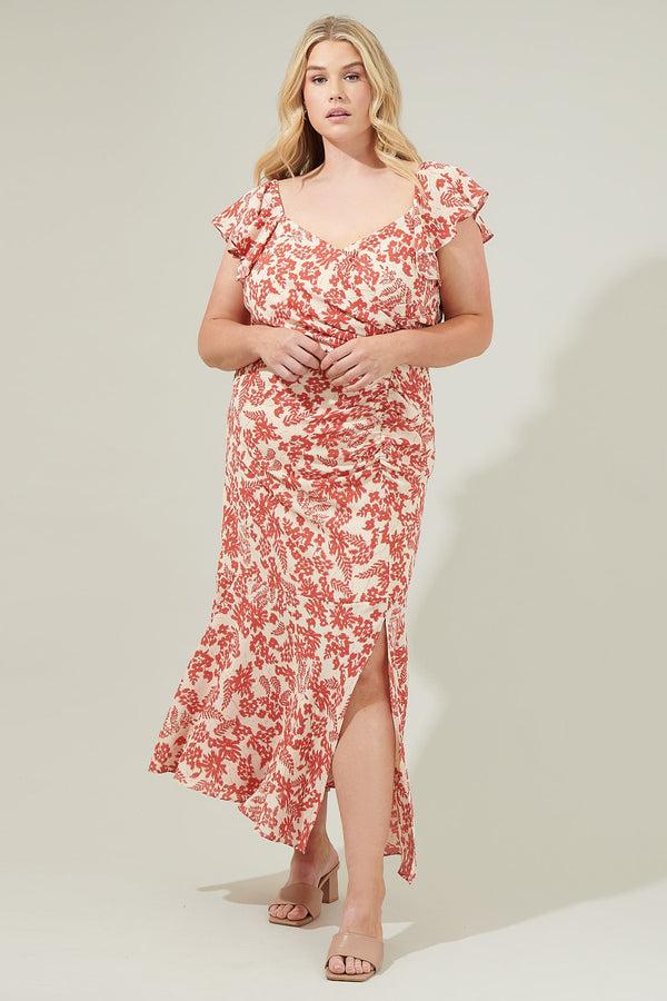 sugarlips Nadia Ruched Midi Dress Curve