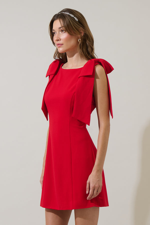 Sugarlips Naelle Shoulder Bow Mini Dress