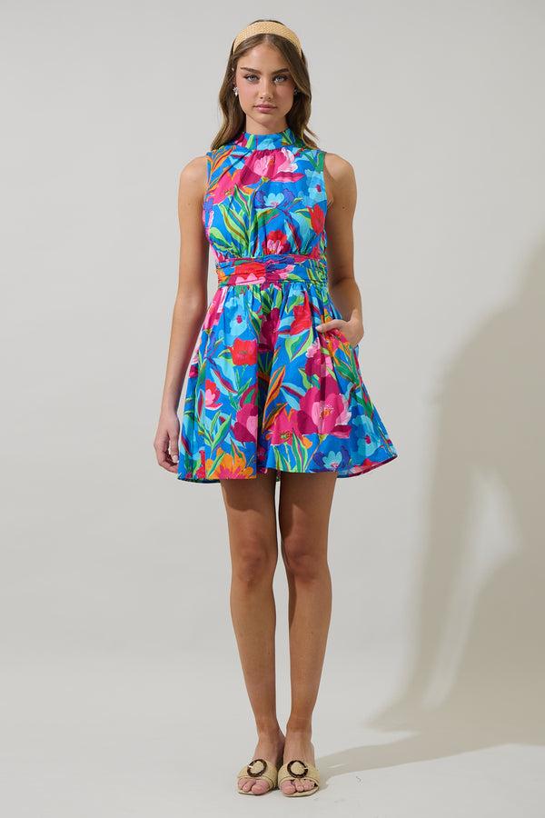 Sugarlips Naima Floral Hansen Mini Dress