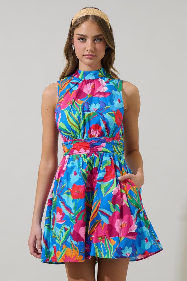 sugarlips Naima Floral Hansen Mini Dress