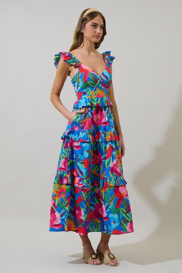 Sugarlips Naima Floral Truth Tiered Maxi Dress